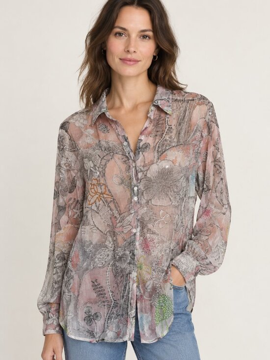 Missoni Tops - NWT Missoni Women Size 40 (M) Orange tag Multicolor Silk Chiffon Shirt
